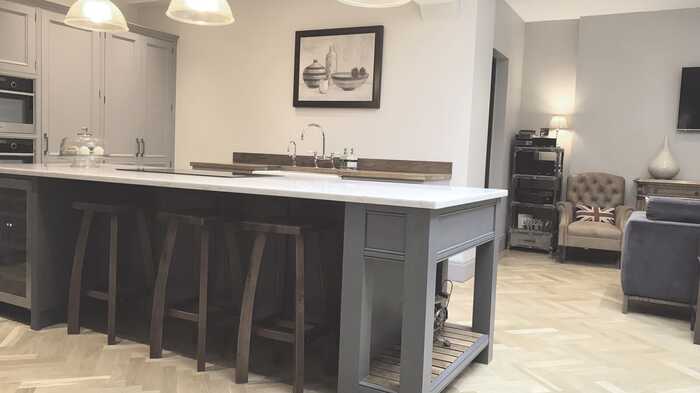 Kitchen island with seating and storage